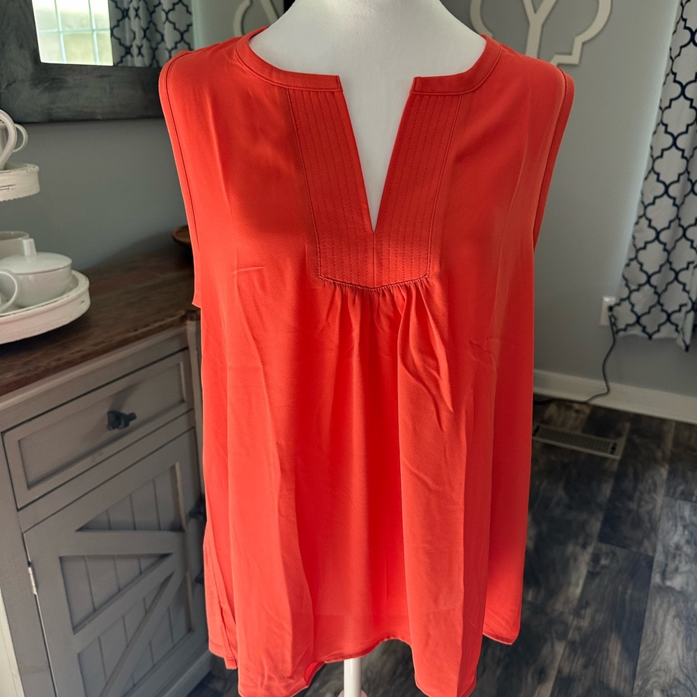 LOFT Coral Sleeveless Top